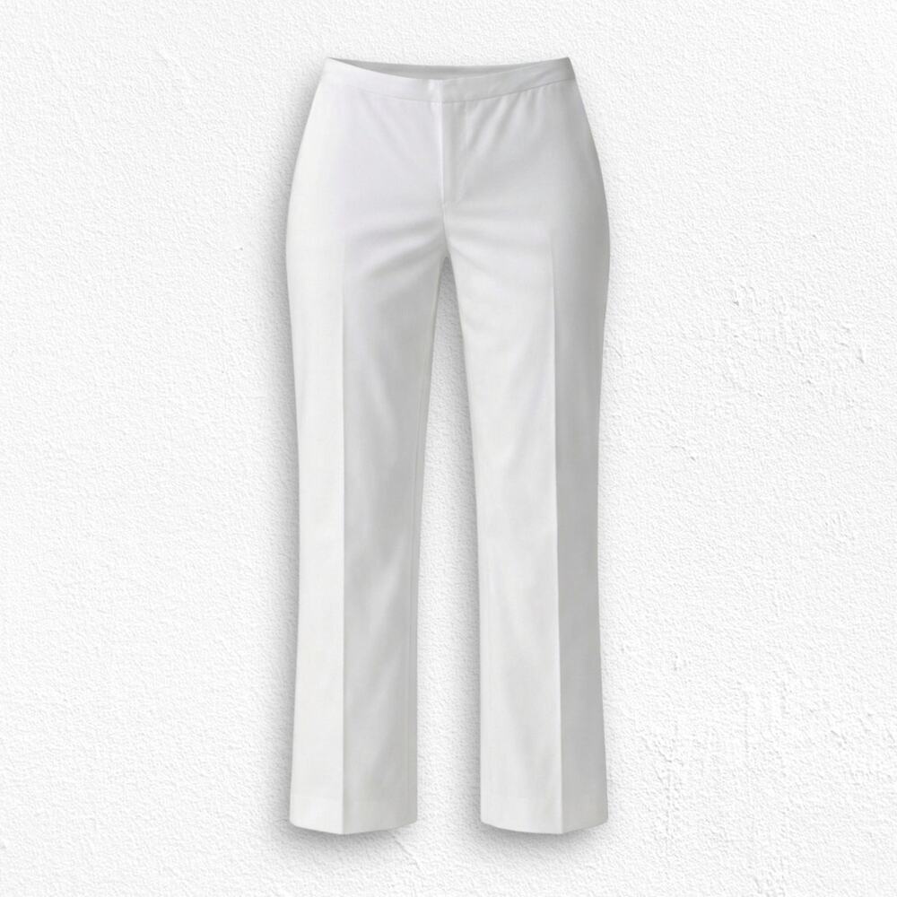 Alfred Dunner White Monte Carlo Classic Stretch Minimal Straight Pants Size 18